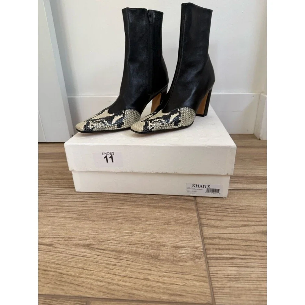Khaite Nevada Stretch Low Boot Snakeskin NWT 7.5